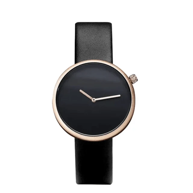 Minimalist Classic Watch – White Dial with Leather Strap - Image 2