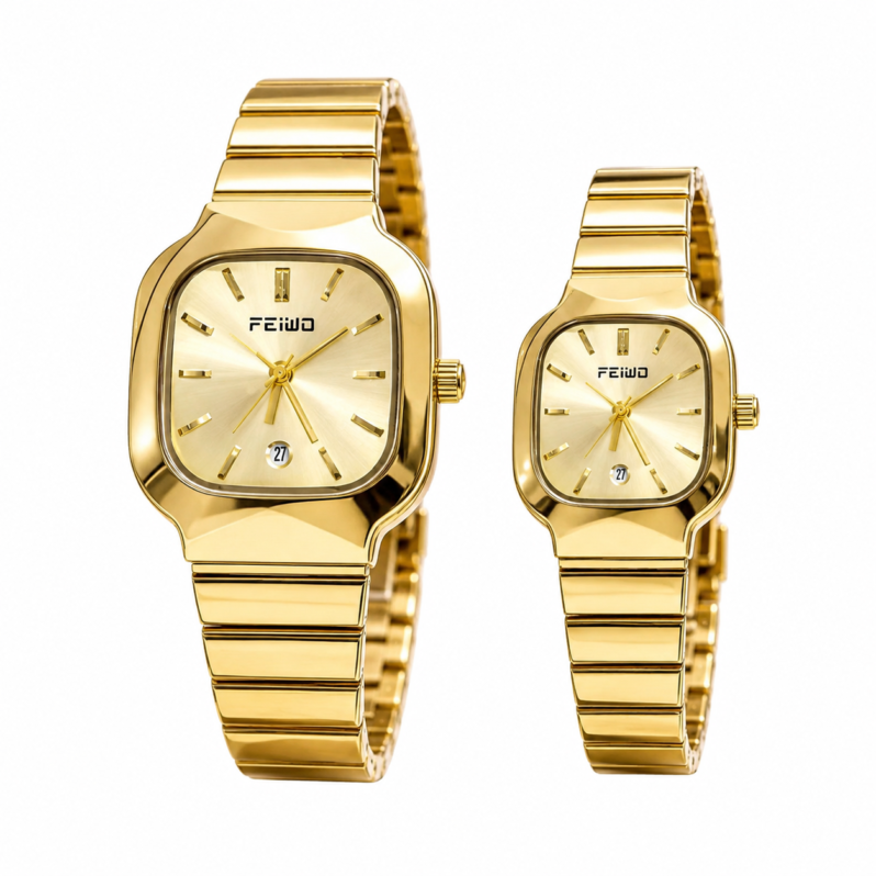 Men's & Women's Luxury Gold Couple Watch Set