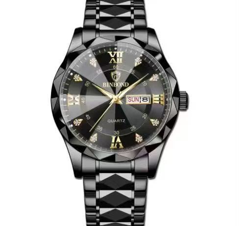 Men's Luxury Blue Dial Stainless Steel Quartz Watch - Image 3