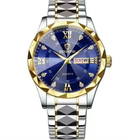 Men's Luxury Blue Dial Stainless Steel Quartz Watch - Image 5