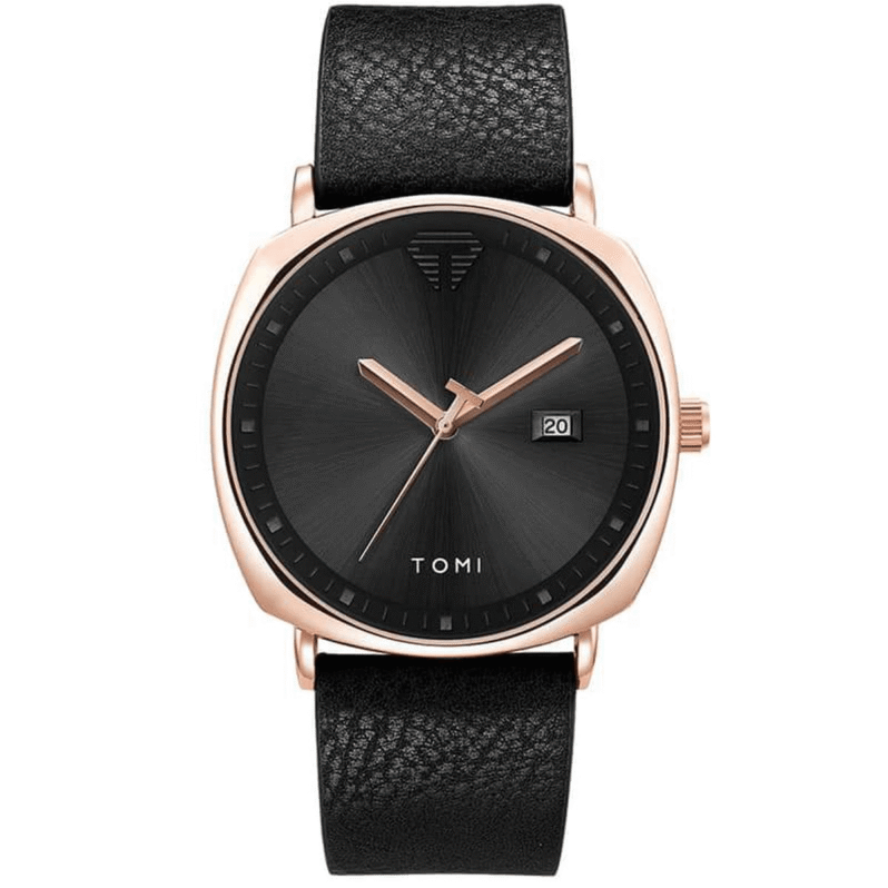 TOMI Cushion Case Analogue Quartz Watch with Date Display