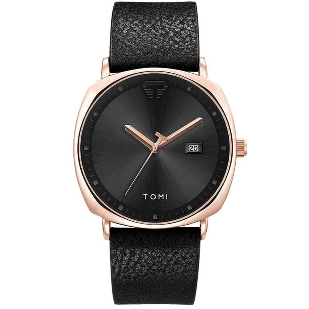 TOMI Cushion Case Analogue Quartz Watch with Date Display