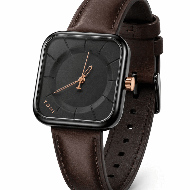 TOMI Square Minimalist Quartz Analogue Watch